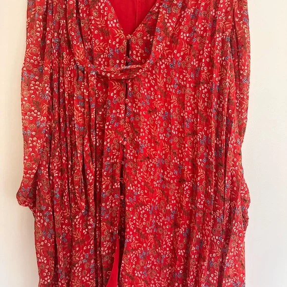 ASOS Maternity Red Floral Long Sleeve Dress - Picture 5 of 12